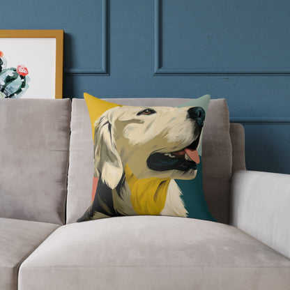 Golden Daydream - Square Poly Canvas Pillow