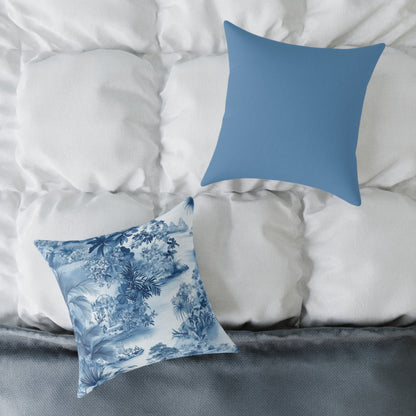 Toile Seaside Escape - Square Poly Canvas Pillow