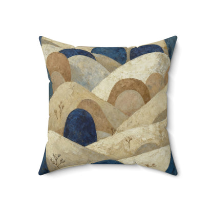 Midnight Hill Landscape - Spun Polyester Square Pillow