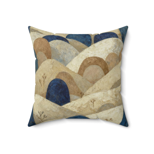 Midnight Hill Landscape - Spun Polyester Square Pillow