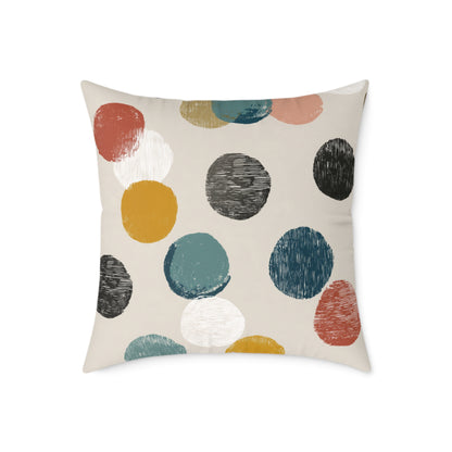 Soft Pebble Dots - Square Poly Canvas Pillow