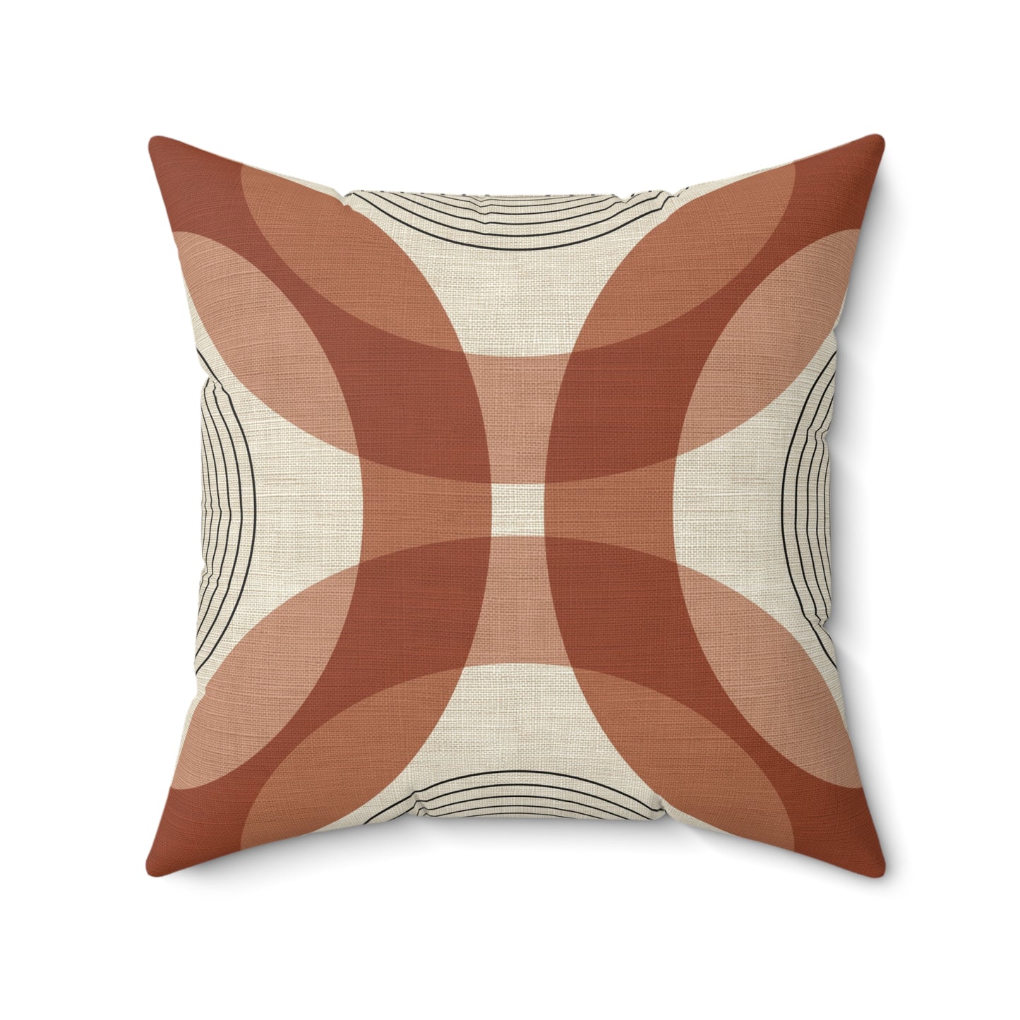 Retro Curve - Spun Polyester Square Pillow
