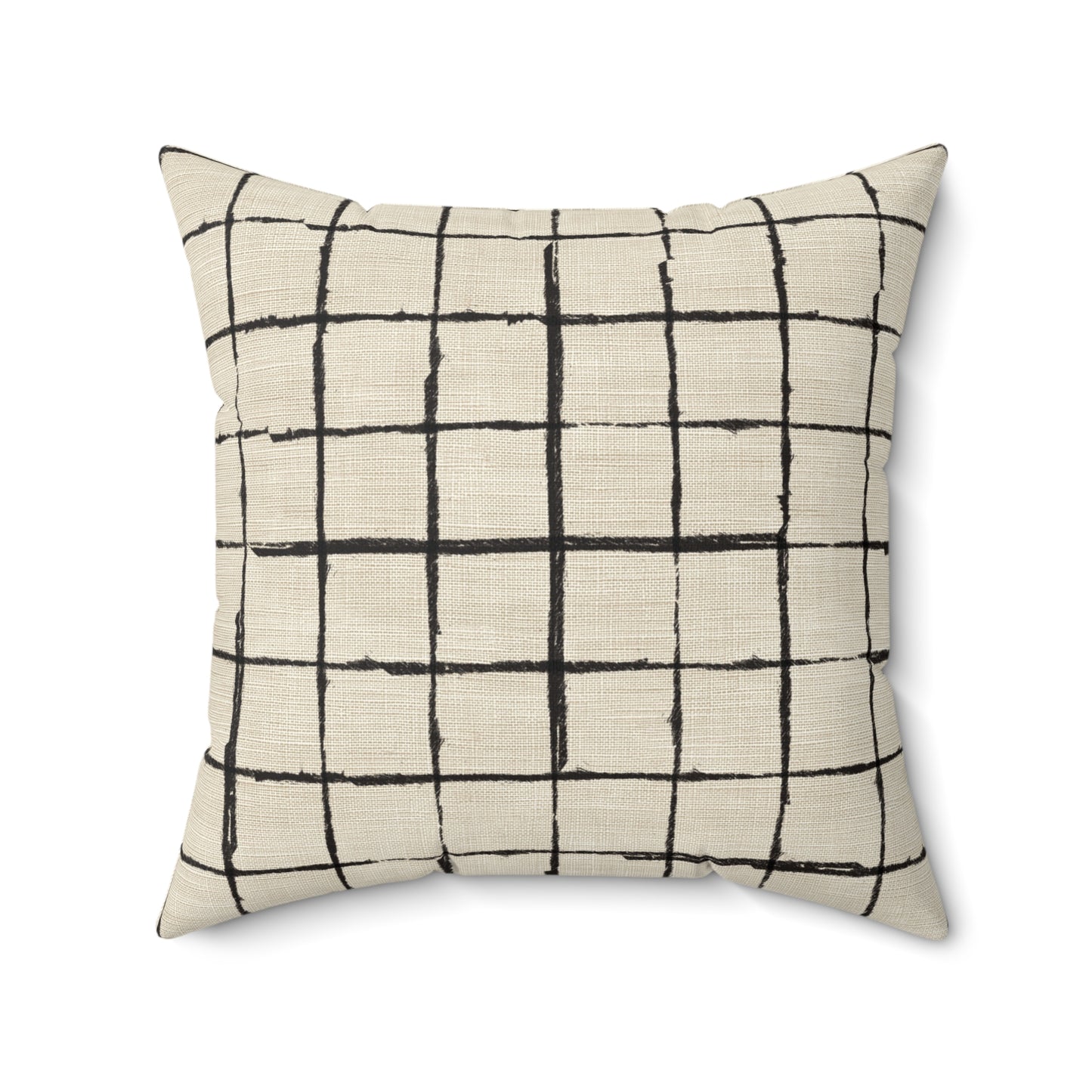 Retro Grid Linen - Spun Polyester Square Pillow