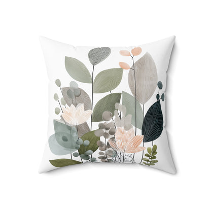 Soft Sage Garden - Spun Polyester Square Pillow