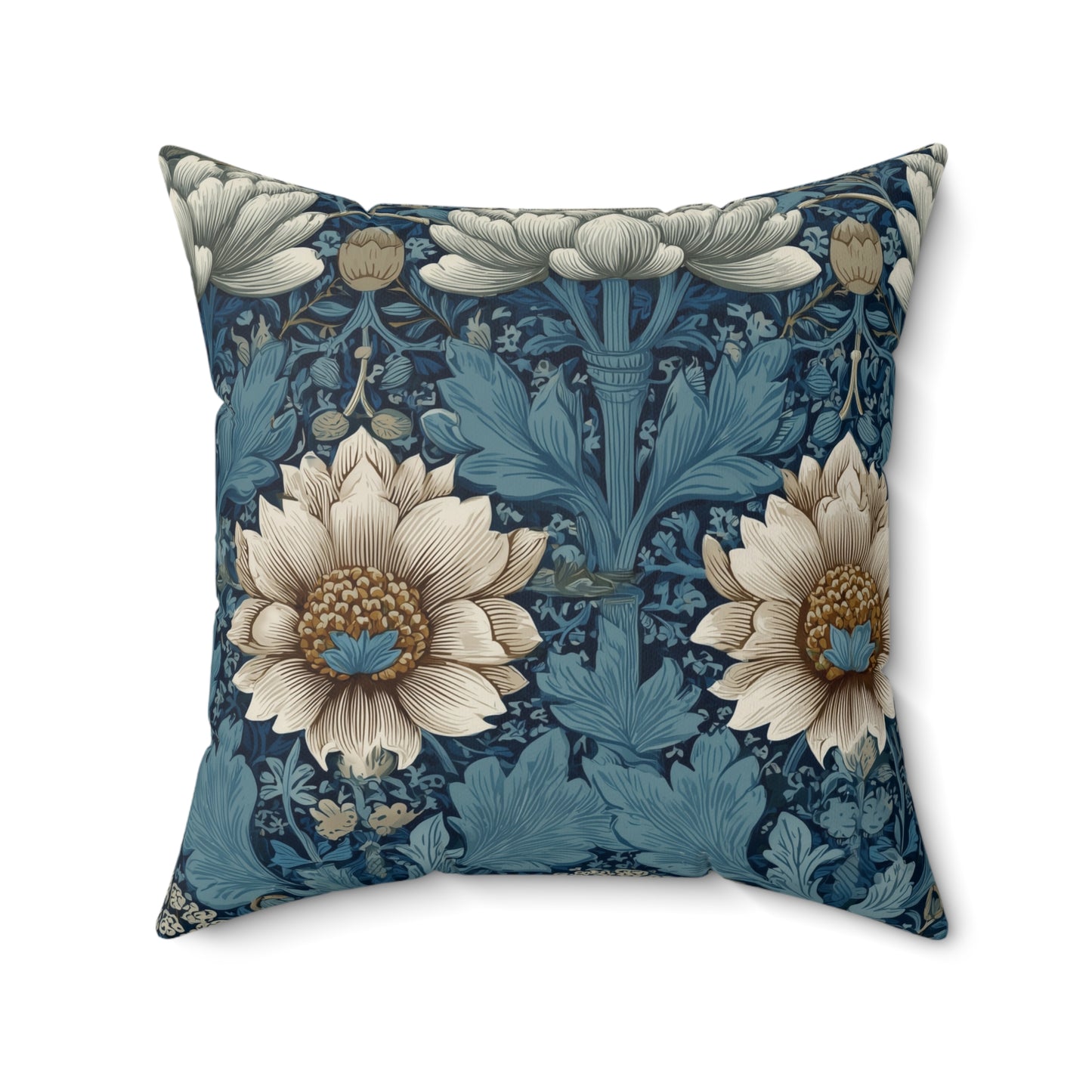 Twin Bloom Crest - Spun Polyester Square Pillow