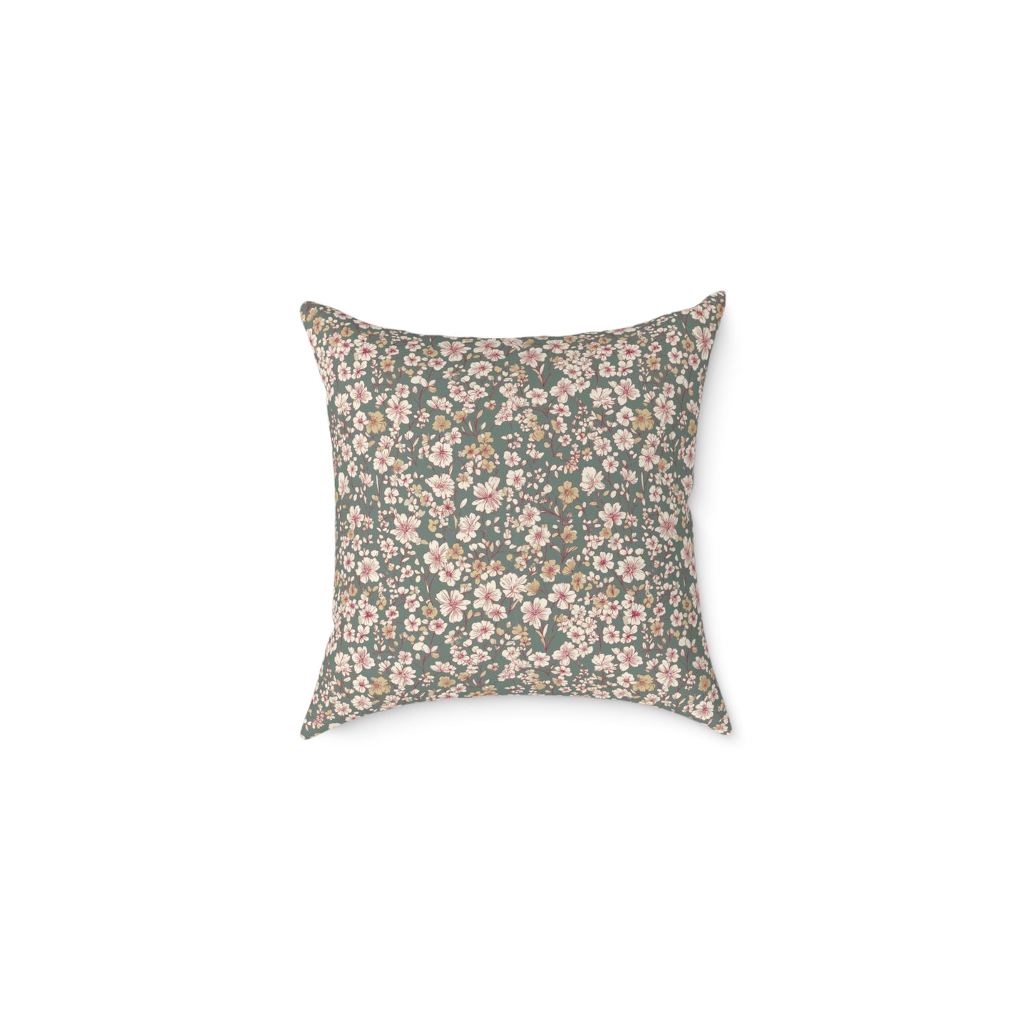 Soft Blush Field - Square Poly Canvas Pillow
