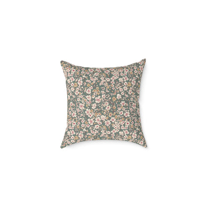 Soft Blush Field - Square Poly Canvas Pillow