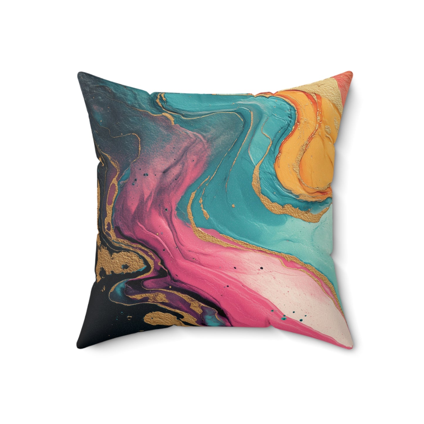 Aurora Sandstone Flow - Faux Suede Square Pillow
