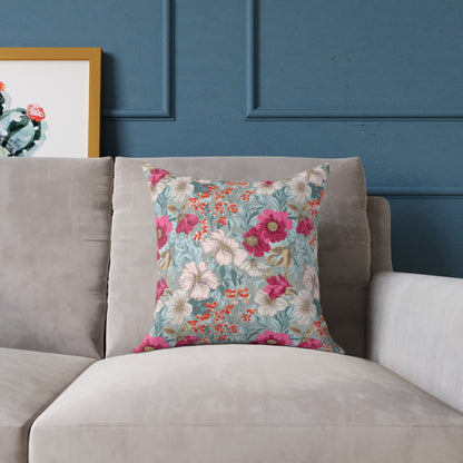 Blossom Carnival Field - Square Poly Canvas Pillow