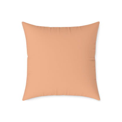 Loom Lines - Coral - Square Poly Canvas Pillow