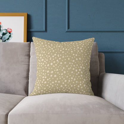 Pebble Scatter - Oat - Square Poly Canvas Pillow