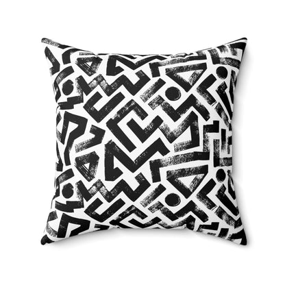 Pebble Maze Charcoal - Spun Polyester Square Pillow
