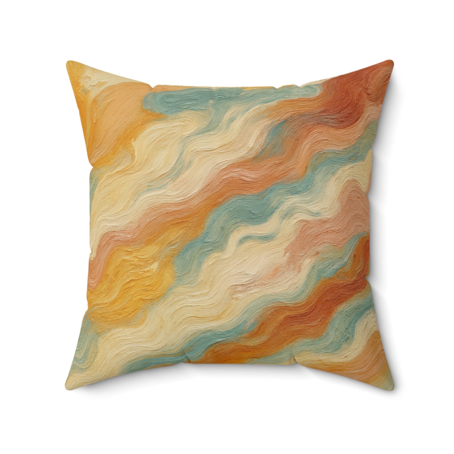 Vintage Wave Swirl - Spun Polyester Square Pillow