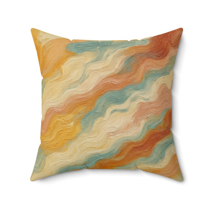 Vintage Wave Swirl - Spun Polyester Square Pillow