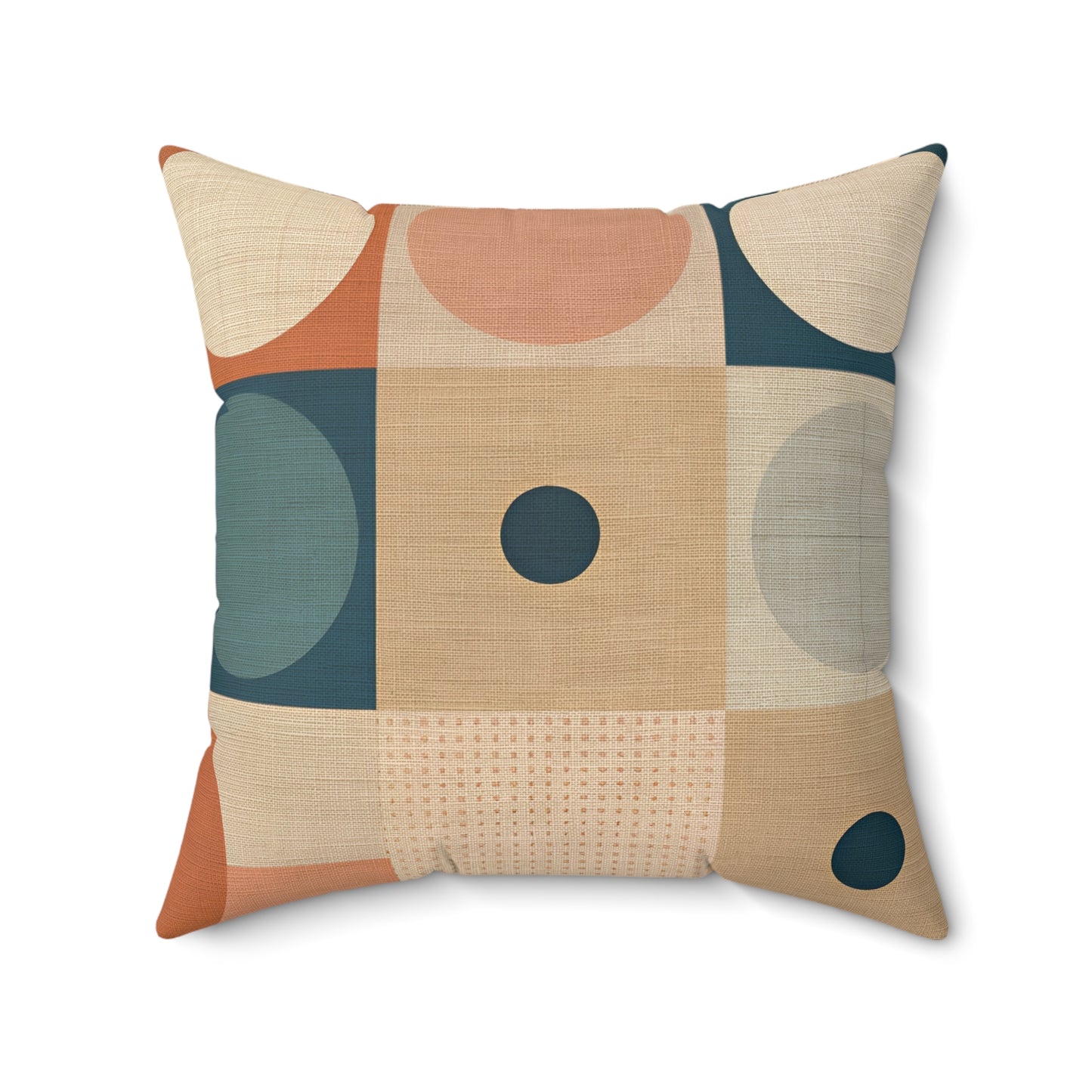 Retro Circles - Spun Polyester Square Pillow