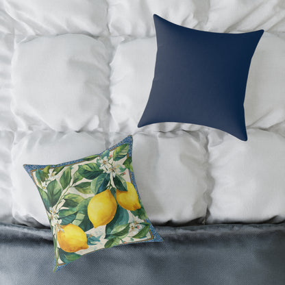 Amalfi Lemon Orchard - Square Poly Canvas Pillow