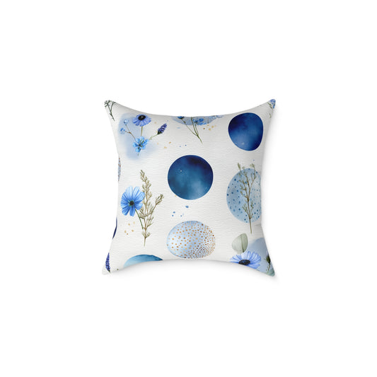 Celestial Ocean Blossoms - Square Poly Canvas Pillow