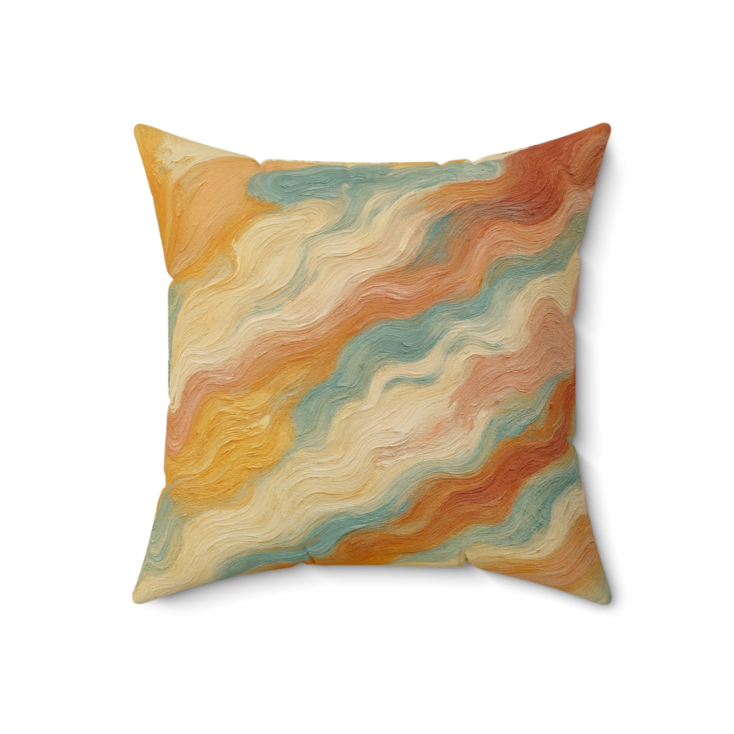 Vintage Wave Swirl - Spun Polyester Square Pillow