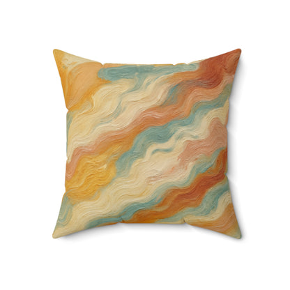 Vintage Wave Swirl - Spun Polyester Square Pillow