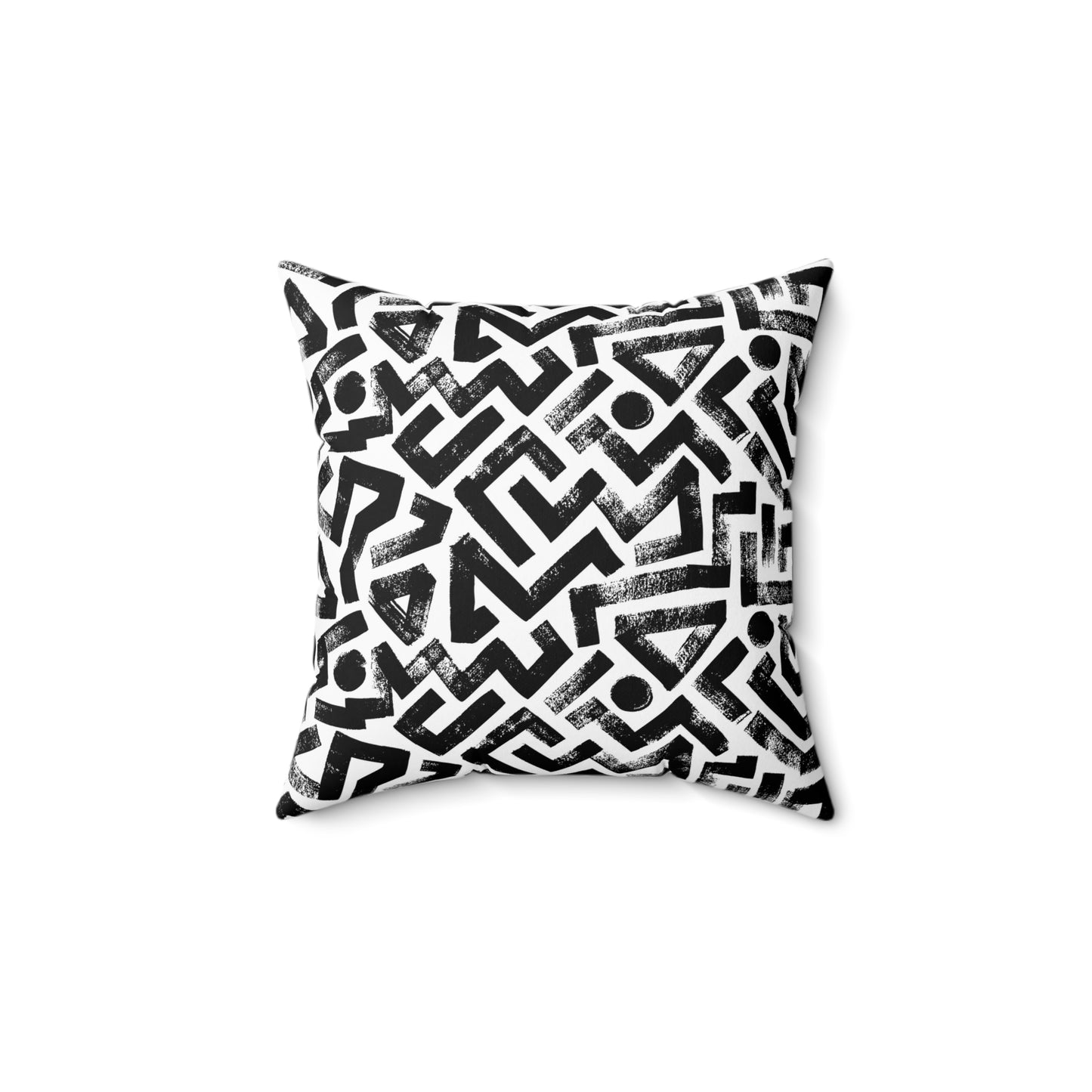 Pebble Maze Charcoal - Spun Polyester Square Pillow