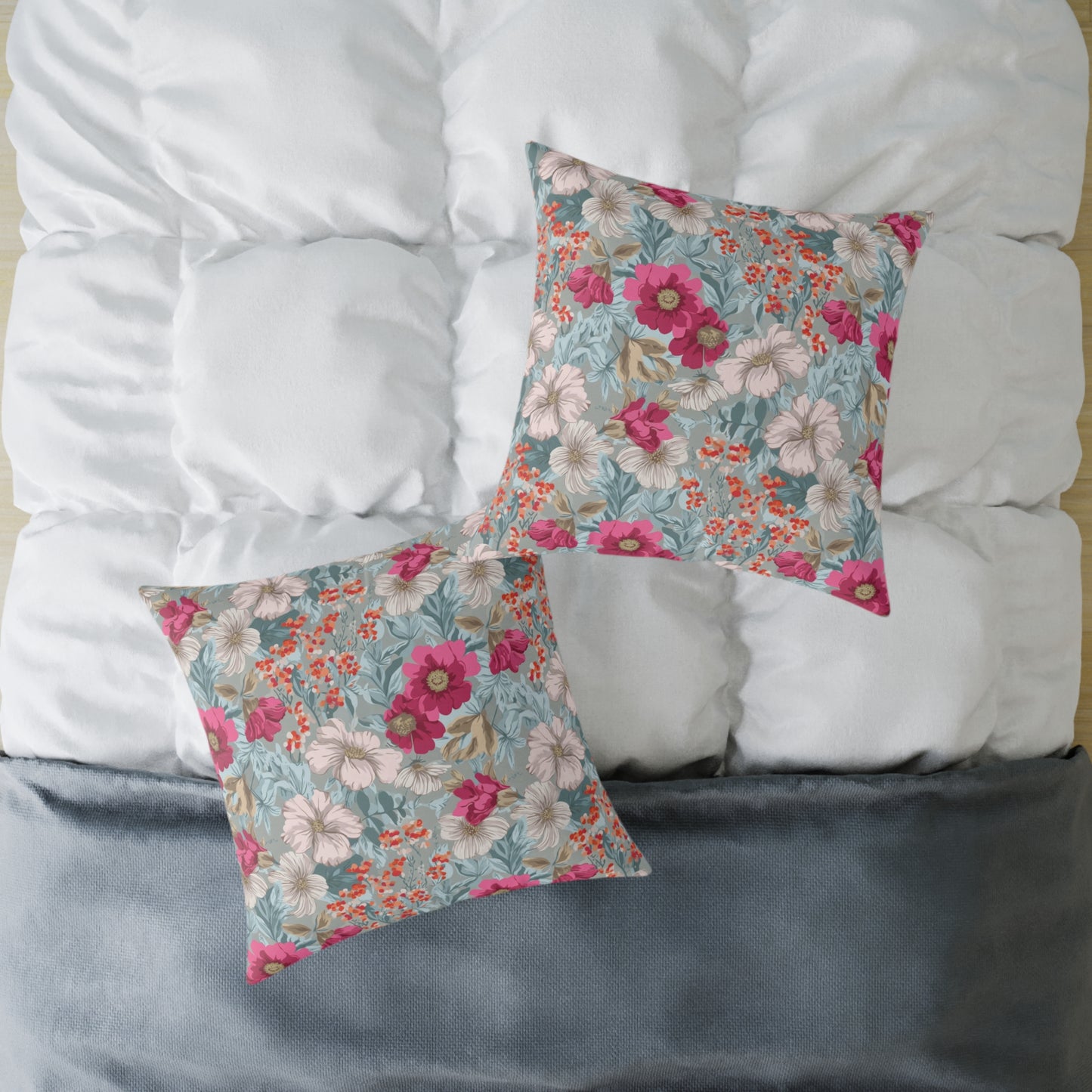 Blossom Carnival Field - Square Poly Canvas Pillow