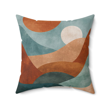 Terracotta Horizon View - Spun Polyester Square Pillow