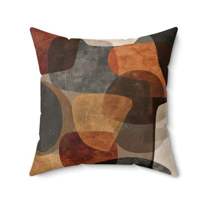 Retro Stone Mosaic - Faux Suede Square Pillow