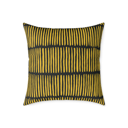 Loom Lines - Harvest - Square Poly Canvas Pillow