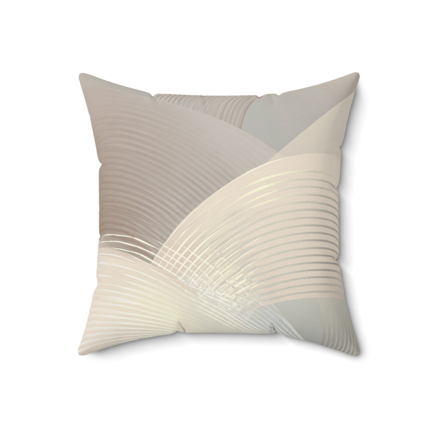 Ivory Arc Layers - Faux Suede Square Pillow