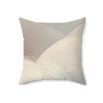 Ivory Arc Layers - Faux Suede Square Pillow