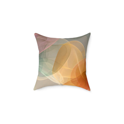 Amber Mist Flux - Square Poly Canvas Pillow