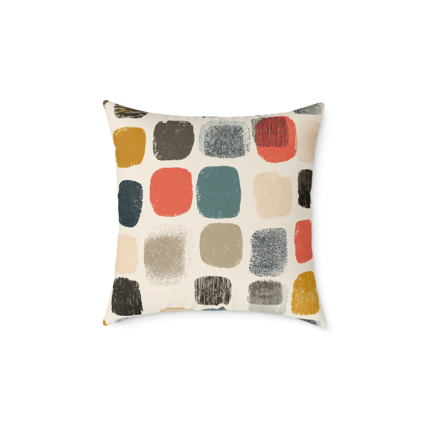 Painted Squares - Square Poly Canvas Pillow