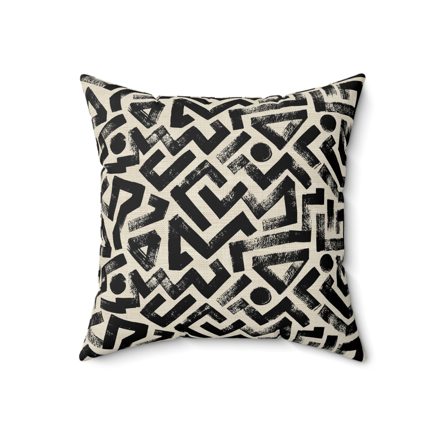 Pebble Maze Black - Spun Polyester Square Pillow