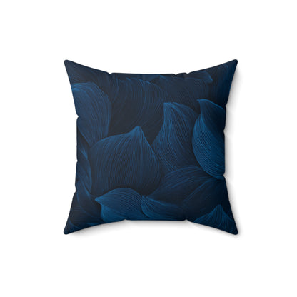 Midnight Leaf Velvet - Spun Polyester Square Pillow