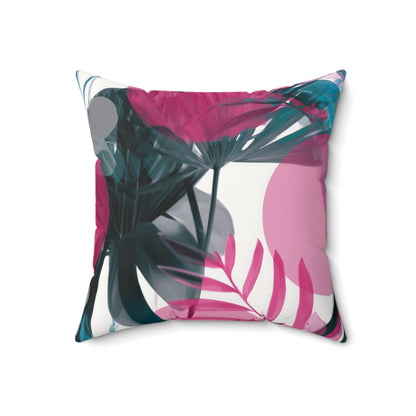 Tropical Fuchsia Mist - Faux Suede Square Pillow