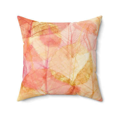 Peach Prism Reflections - Faux Suede Square Pillow