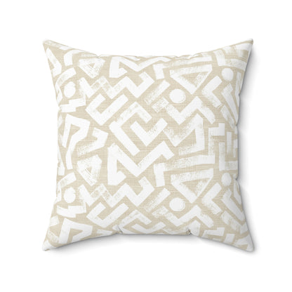 Pebble Maze Cream - Spun Polyester Square Pillow
