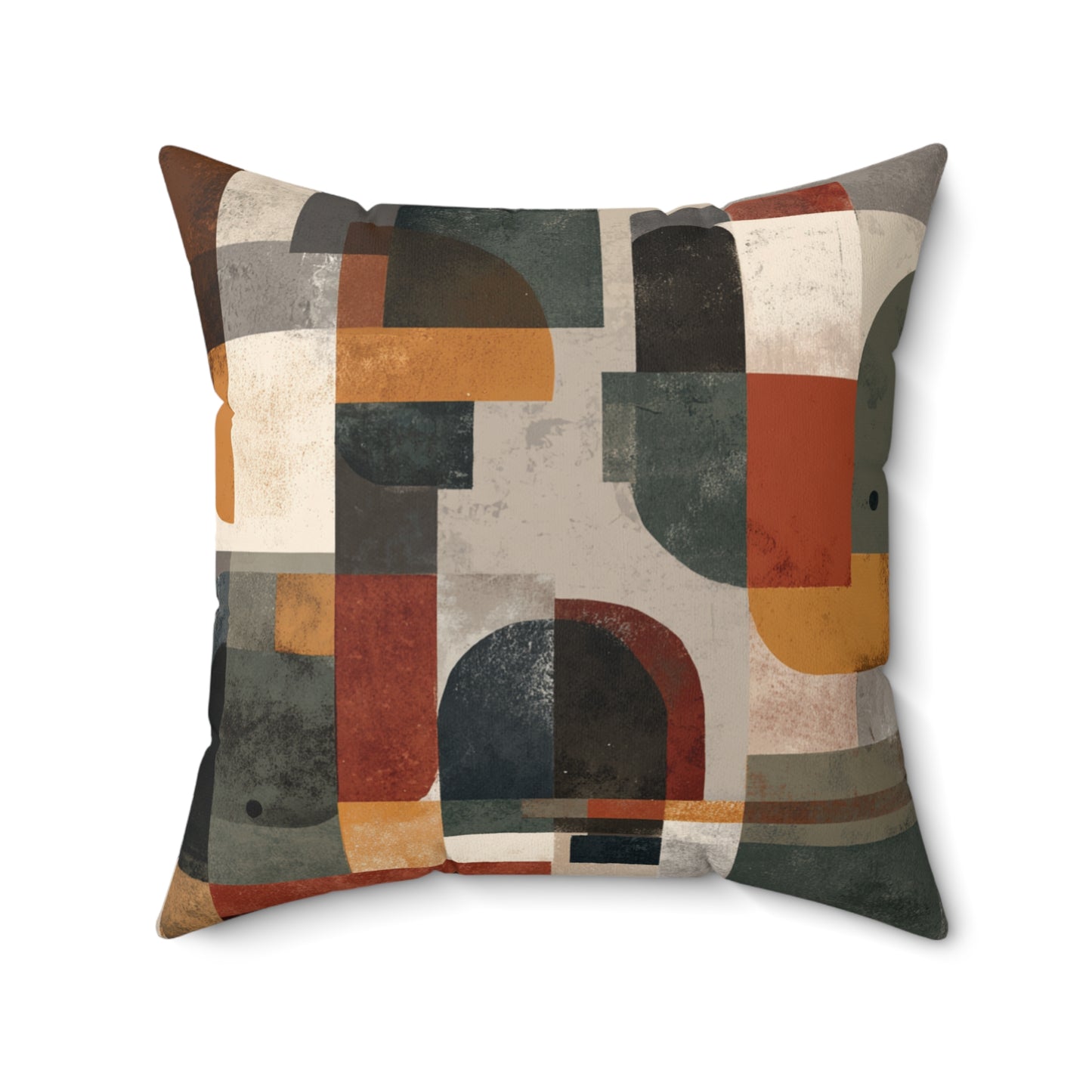 Modular Earth Geometry - Faux Suede Square Pillow