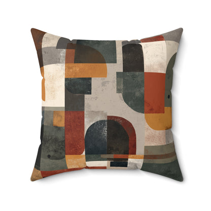 Modular Earth Geometry - Faux Suede Square Pillow