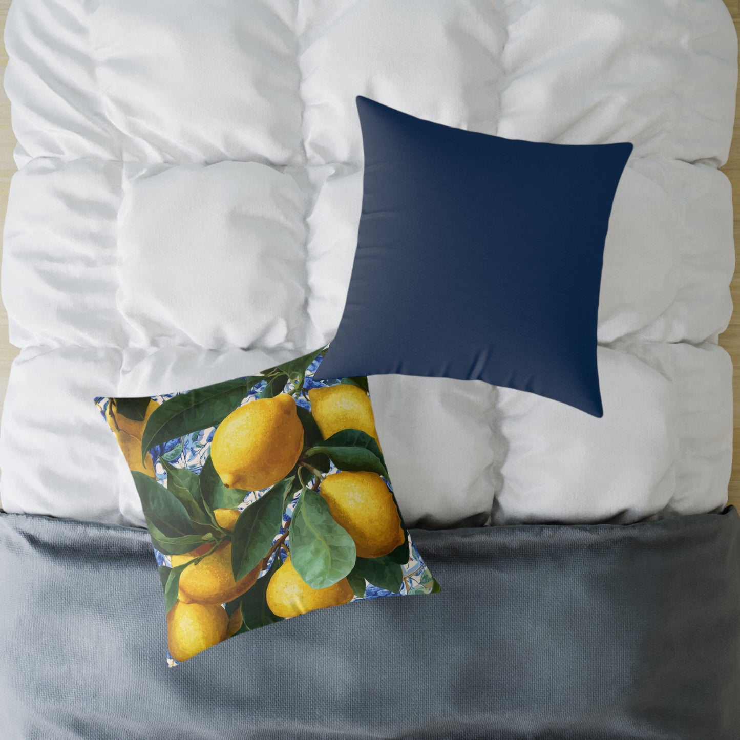 Lemon Grove Abundance - Square Poly Canvas Pillow