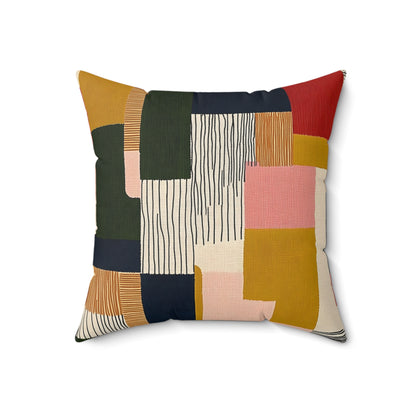Colorblock Rhythm - Spun Polyester Square Pillow