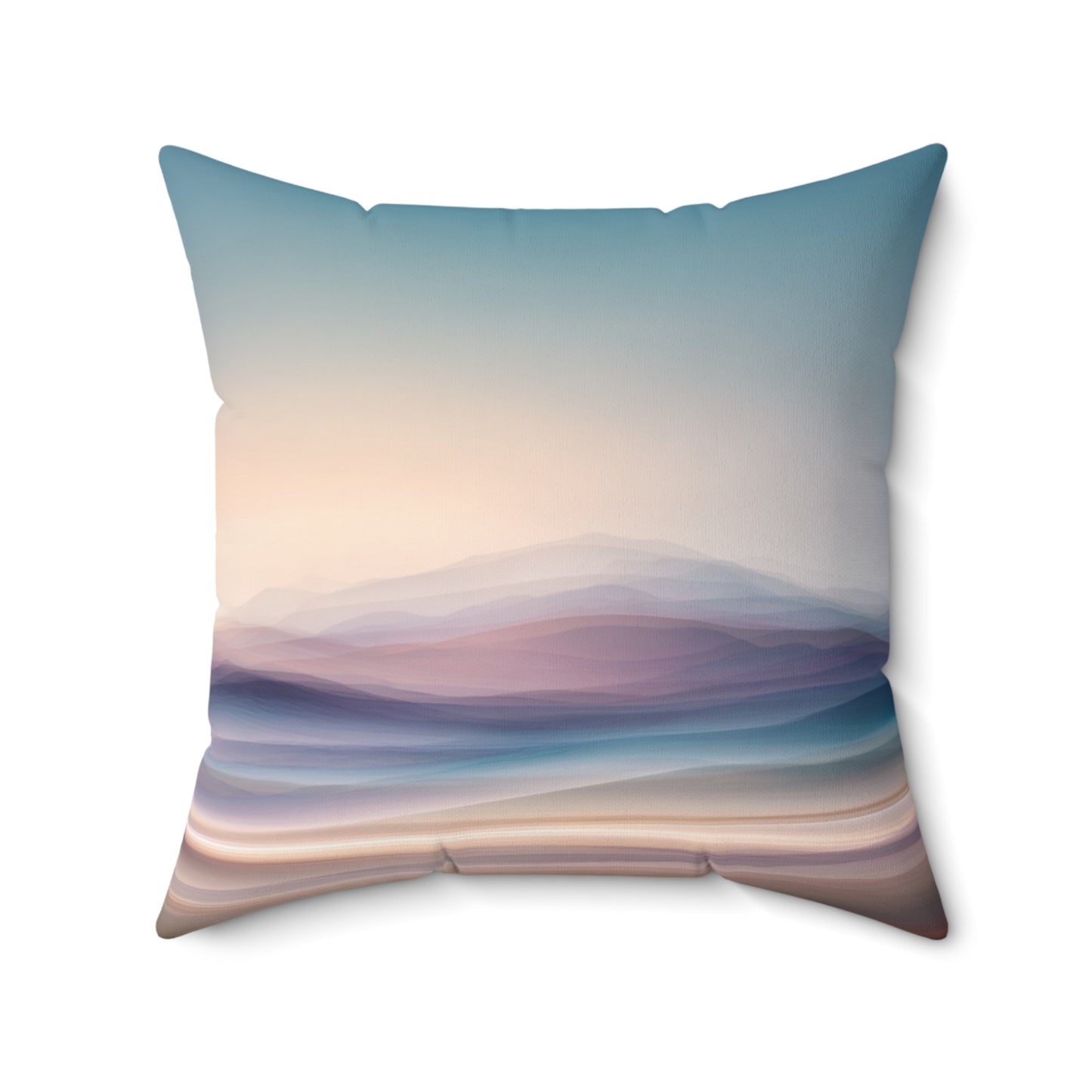 Horizon Fog Fade - Faux Suede Square Pillow
