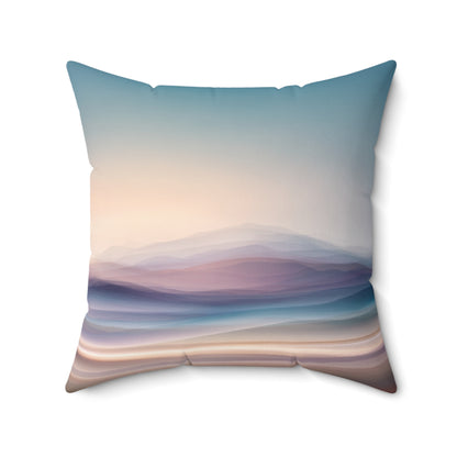 Horizon Fog Fade - Faux Suede Square Pillow