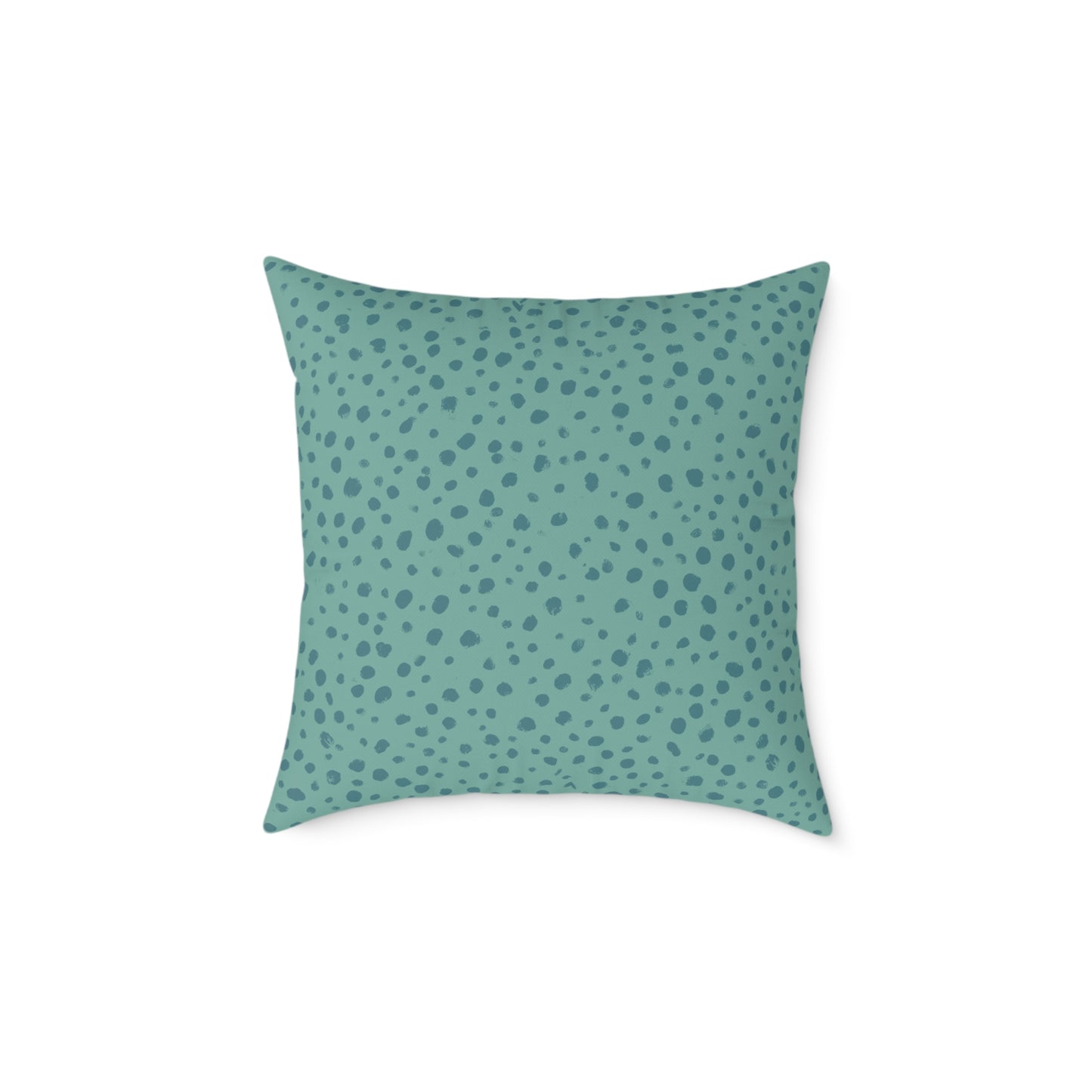 Pebble Scatter - Teal - Square Poly Canvas Pillow