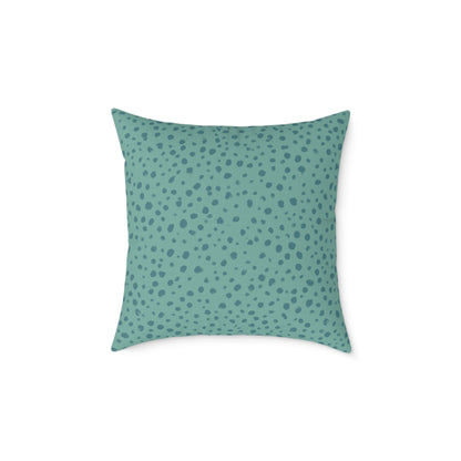 Pebble Scatter - Teal - Square Poly Canvas Pillow