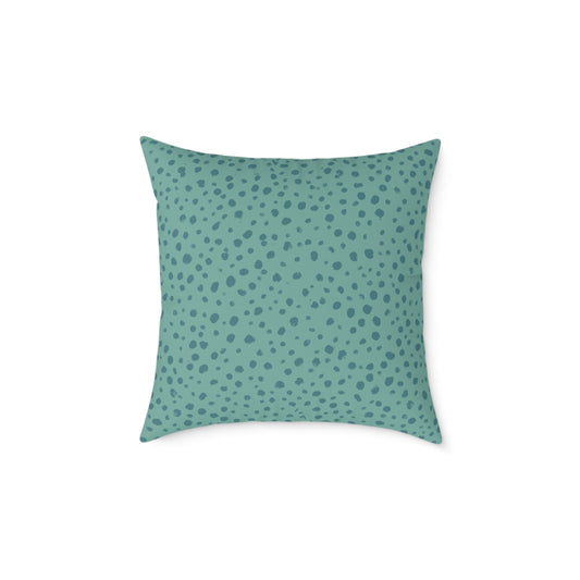 Pebble Scatter - Teal - Square Poly Canvas Pillow