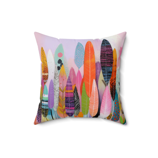 Rainbow Pine Grove - Faux Suede Square Pillow
