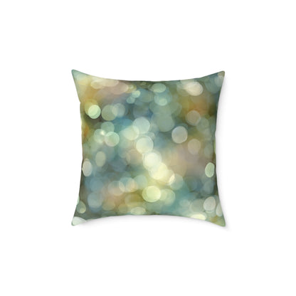 Bokeh Garden Lights - Square Poly Canvas Pillow