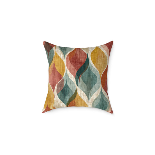 Savanna Rhythm Waves - Square Poly Canvas Pillow