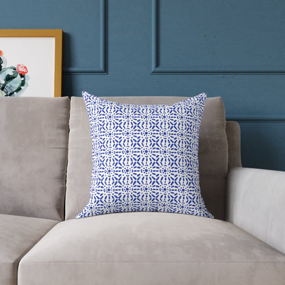 Santorini Mosaic Tile - Square Poly Canvas Pillow
